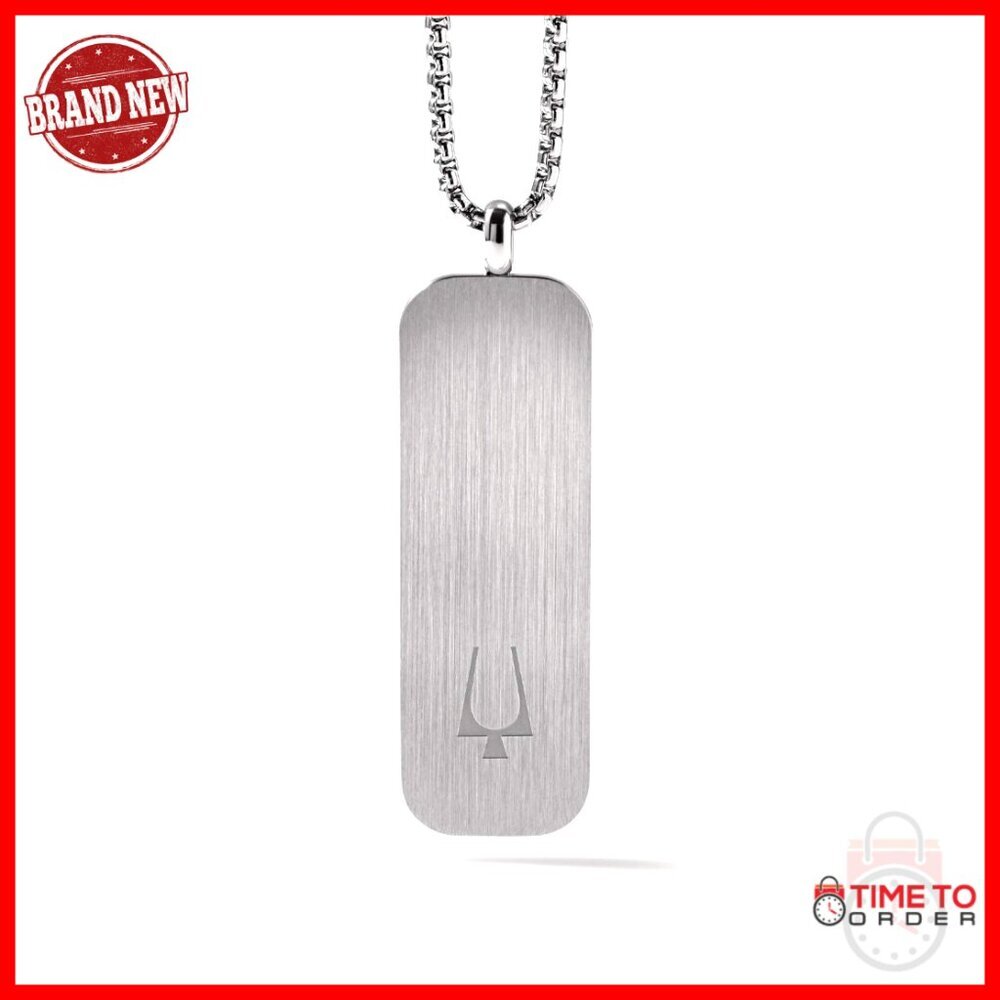 Stainless Steel Dog Tag Pendant Necklace with Adjustable Chain